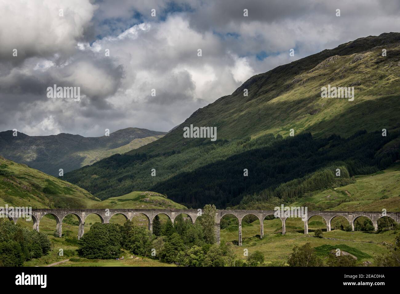 Glenfinnan Viadukt, aus den Harry Potter Filmen Stockfoto
