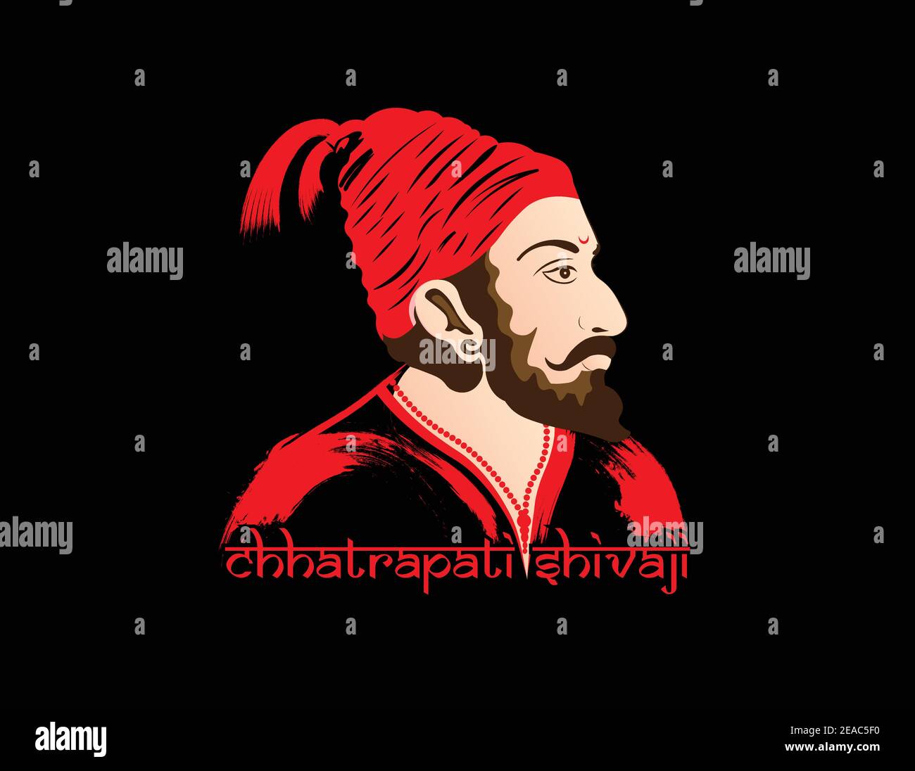 Vektor-Illustration von Chatrapati Shivaji Maharaj, Maratha Clan aus Maharashtra, Indien. Chhatrapati shivaji maharaj jayanti. Stock Vektor