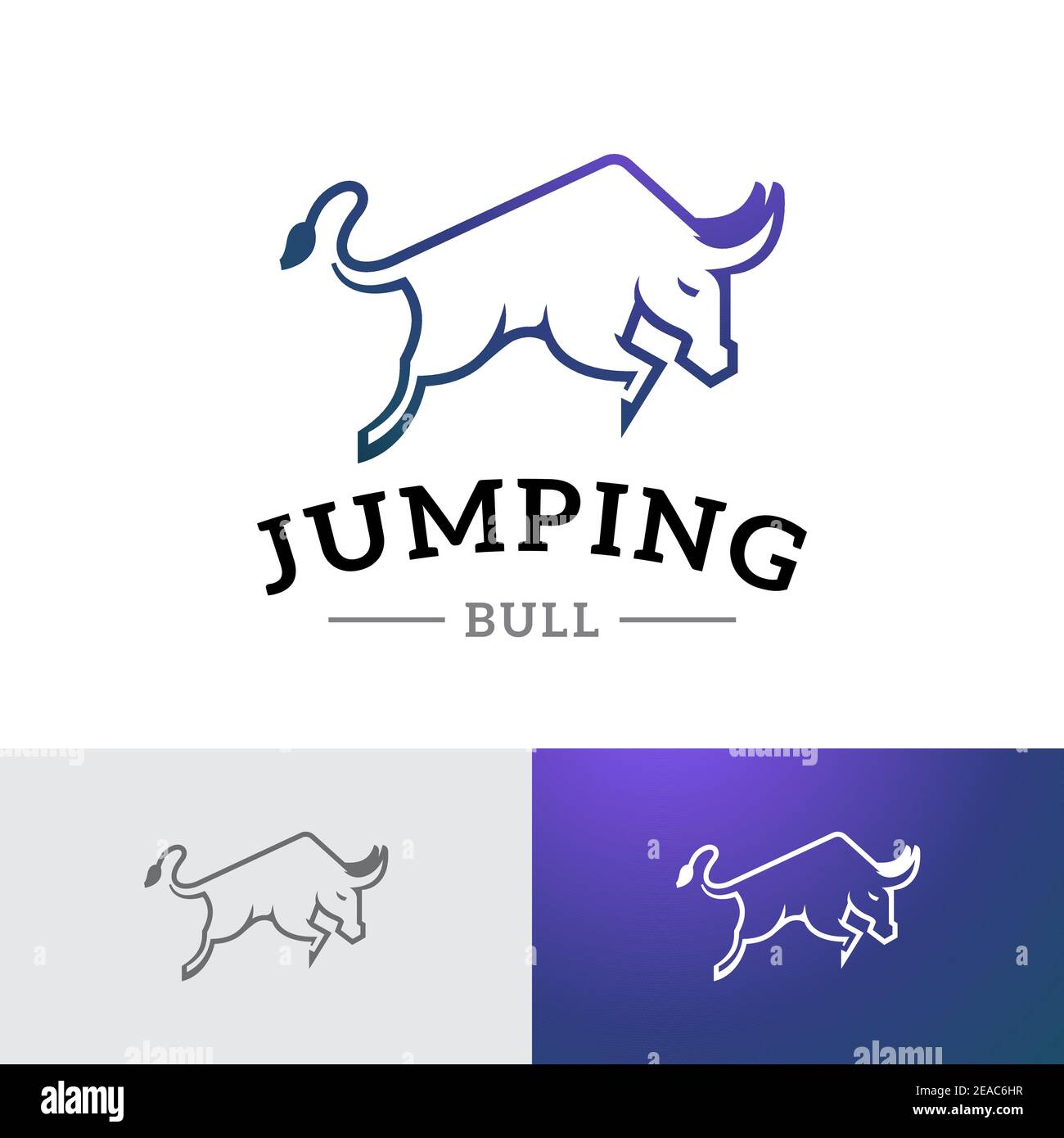 Agile Bull Buffalo Running Jumping Sport Logo Vorlage Stock Vektor
