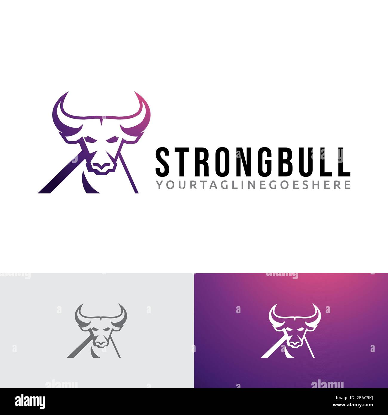 Vorlage Für Das Logo Von Strong Bull Buffalo Animal Business Stock Vektor