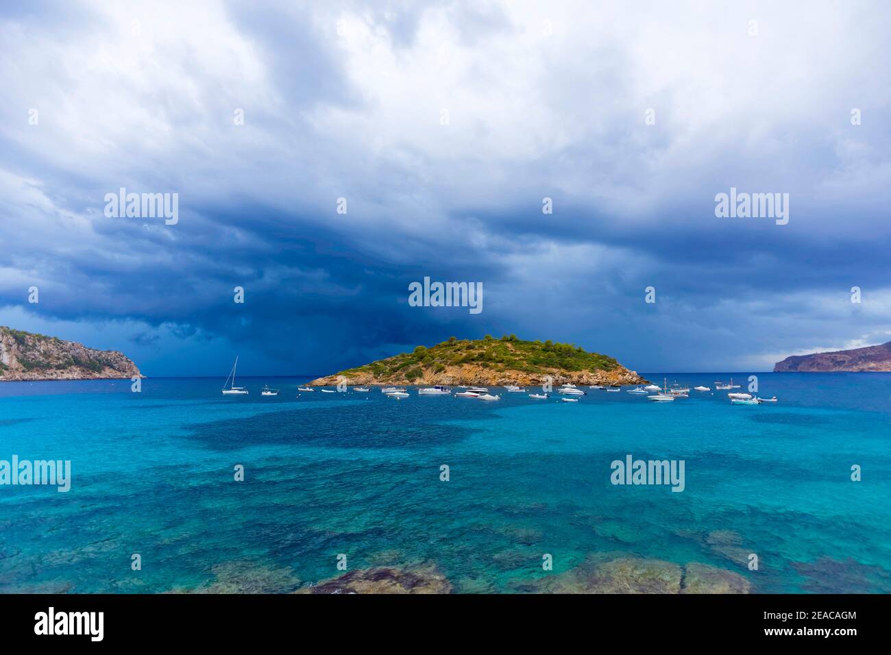 Sa Dragonera (Dracheninsel) Ist eine unbewohnte Felseninsel vor der Westküste von Die spanische Mittelmeerinsel Mallorca Stockfoto