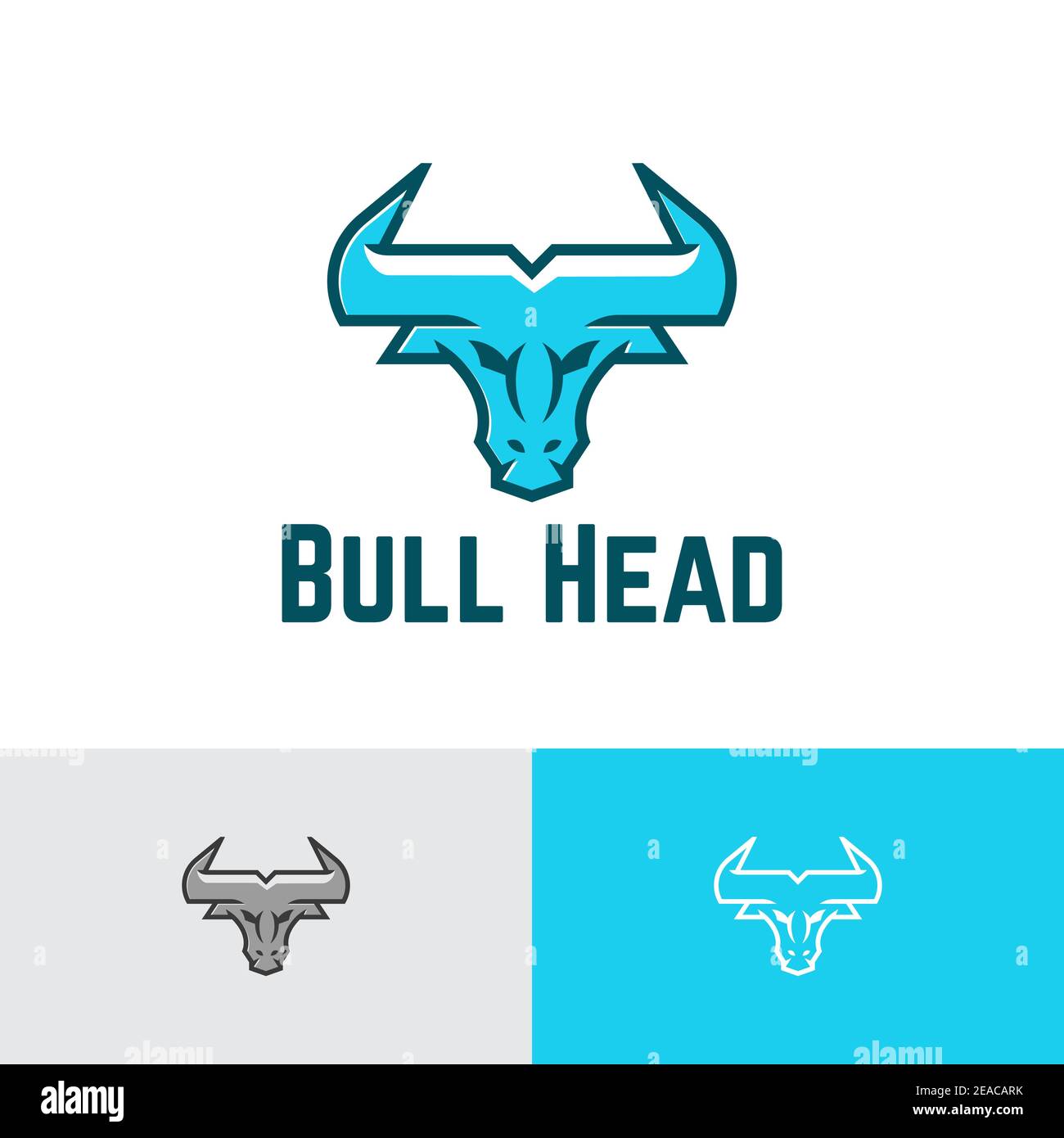 Bull Head Filled Line Style Business Logo Vorlage Stock Vektor