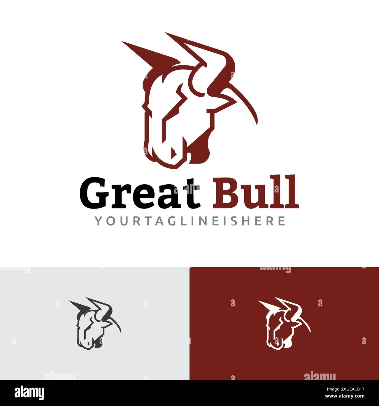 Great Bull Wild Animal Business Sport Logo Vorlage Stock Vektor