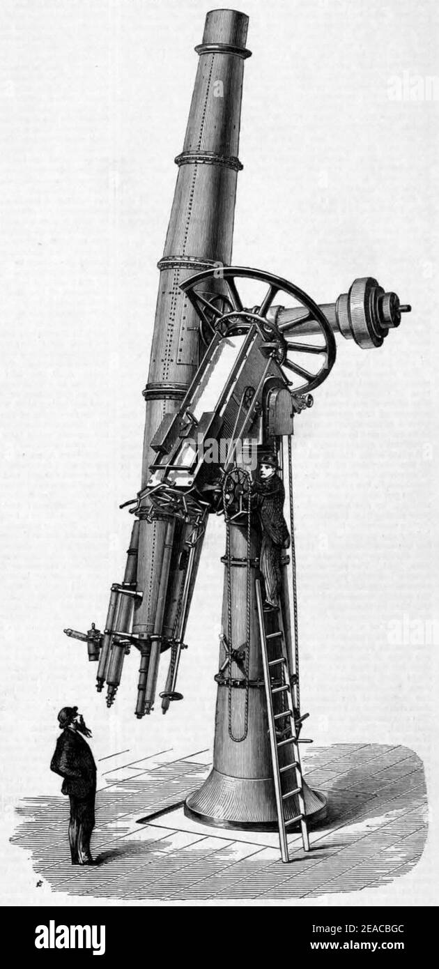 Newall Telescope (The Engineer, 13. Mai 1870). Stockfoto