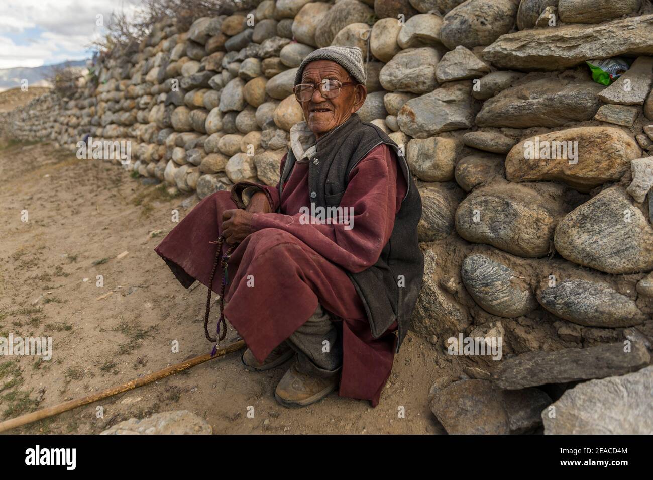 Das Dorf Sani, das Alter leidet Stockfoto