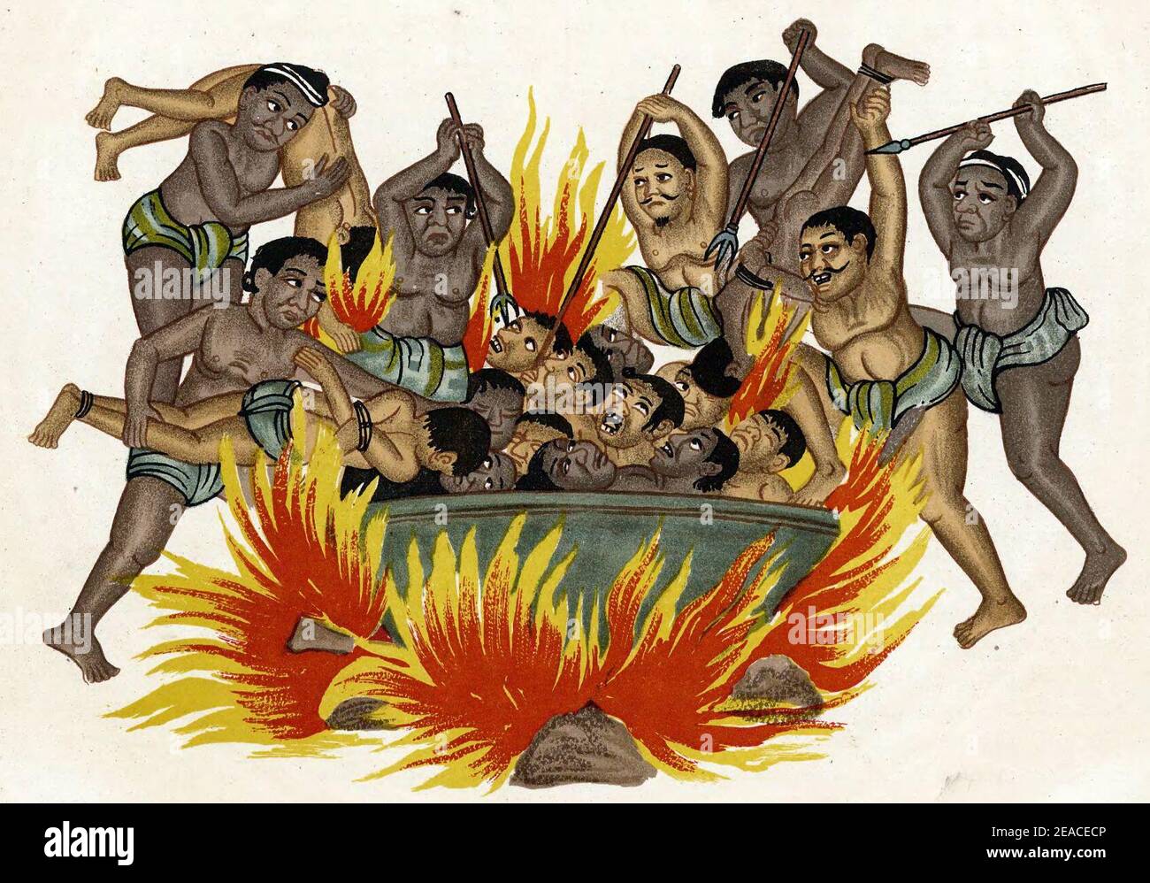 Ngaye (Naraka) in birmanischer Kunst Stockfoto