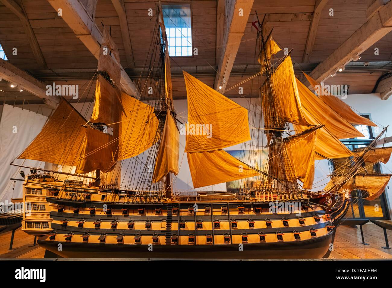 England, Kent, Chatham, The Historic Dockyard, Model of HMS Victory für den Hollywood-Film "That Hamilton Woman" von 1941 mit Vivien Leigh und Laurence Olivier Stockfoto