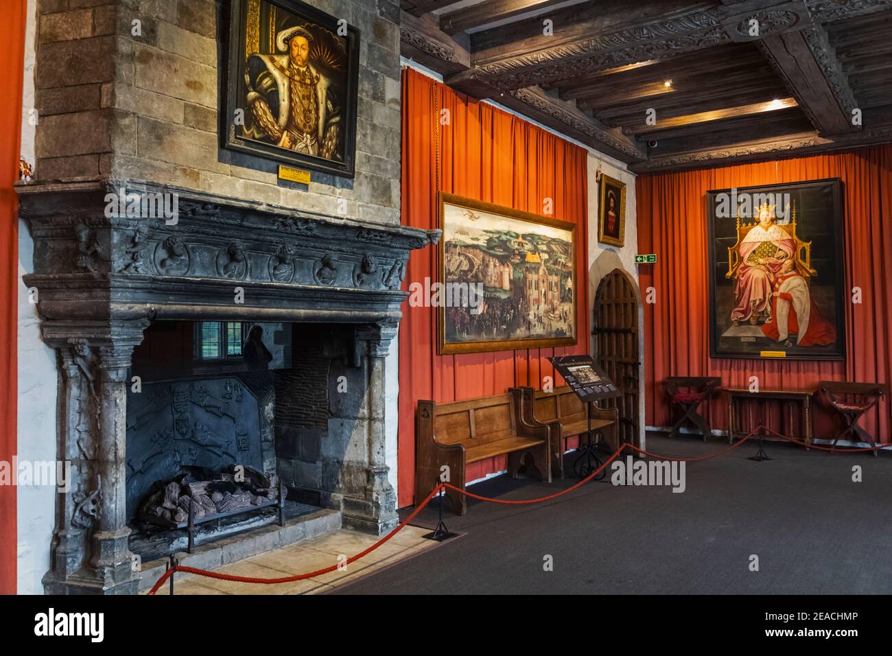 England, Kent, Leeds Castle, Henry VIII Bankettsaal Stockfoto