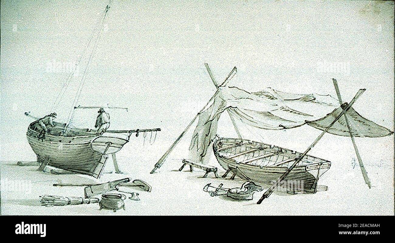 Nicholas Pocock - Bootsreparatur. Stockfoto