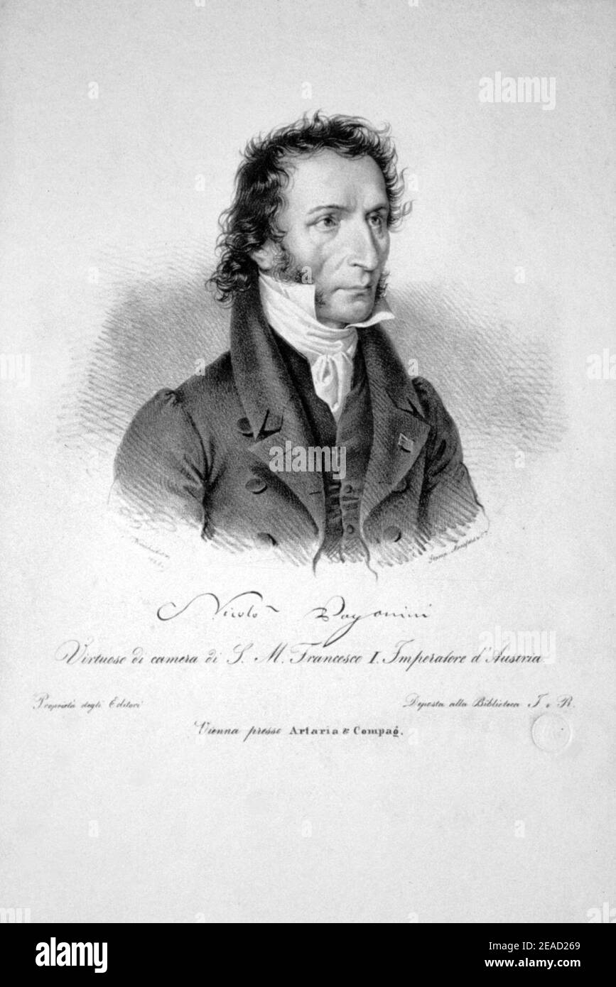 Nicolo Paganini Litho. Stockfoto