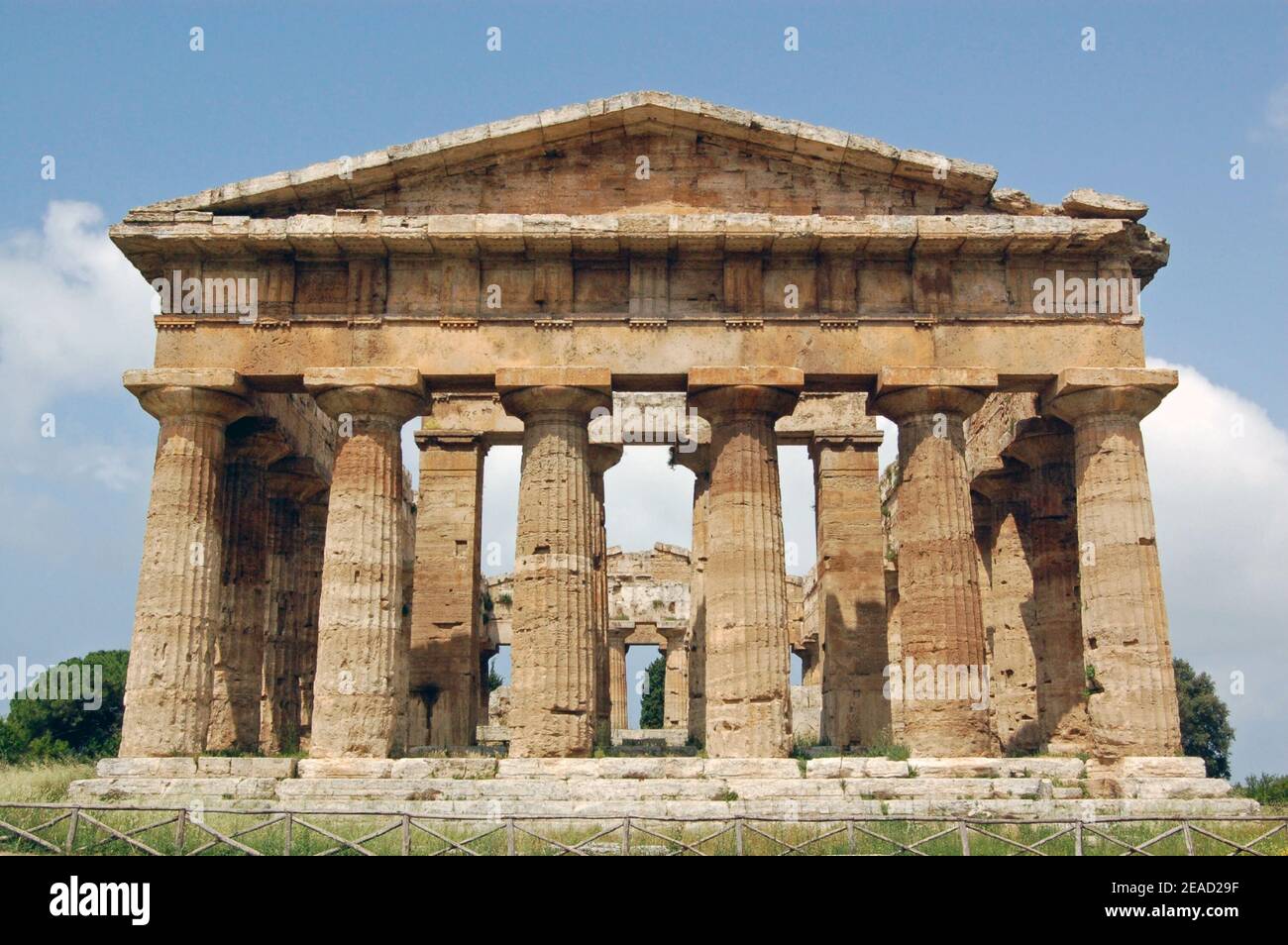 Neptuntempel, am besten erhaltenes griechisches Denkmal außerhalb Griechenlands. Paestum, Kampanien, Italien Stockfoto