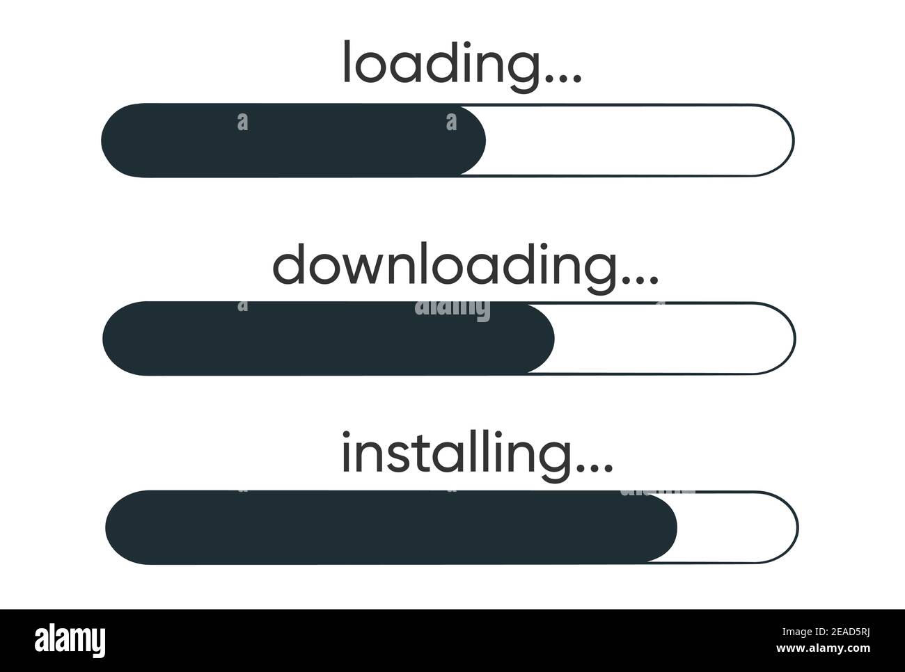 Installation der Anwendung oder Software. Konzept der Upgrade-Anwendung Fortschritt Symbol für Grafik-Design Stock Vektor