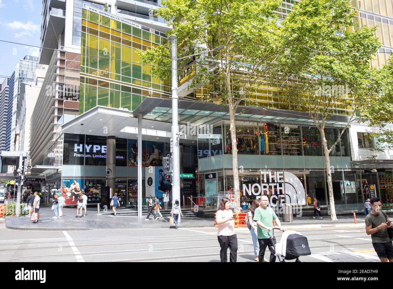 World Square gemischte Nutzung Entwicklung von Geschäften und Büros in Stadtzentrum von Sydney, NSW, Australien Stockfoto