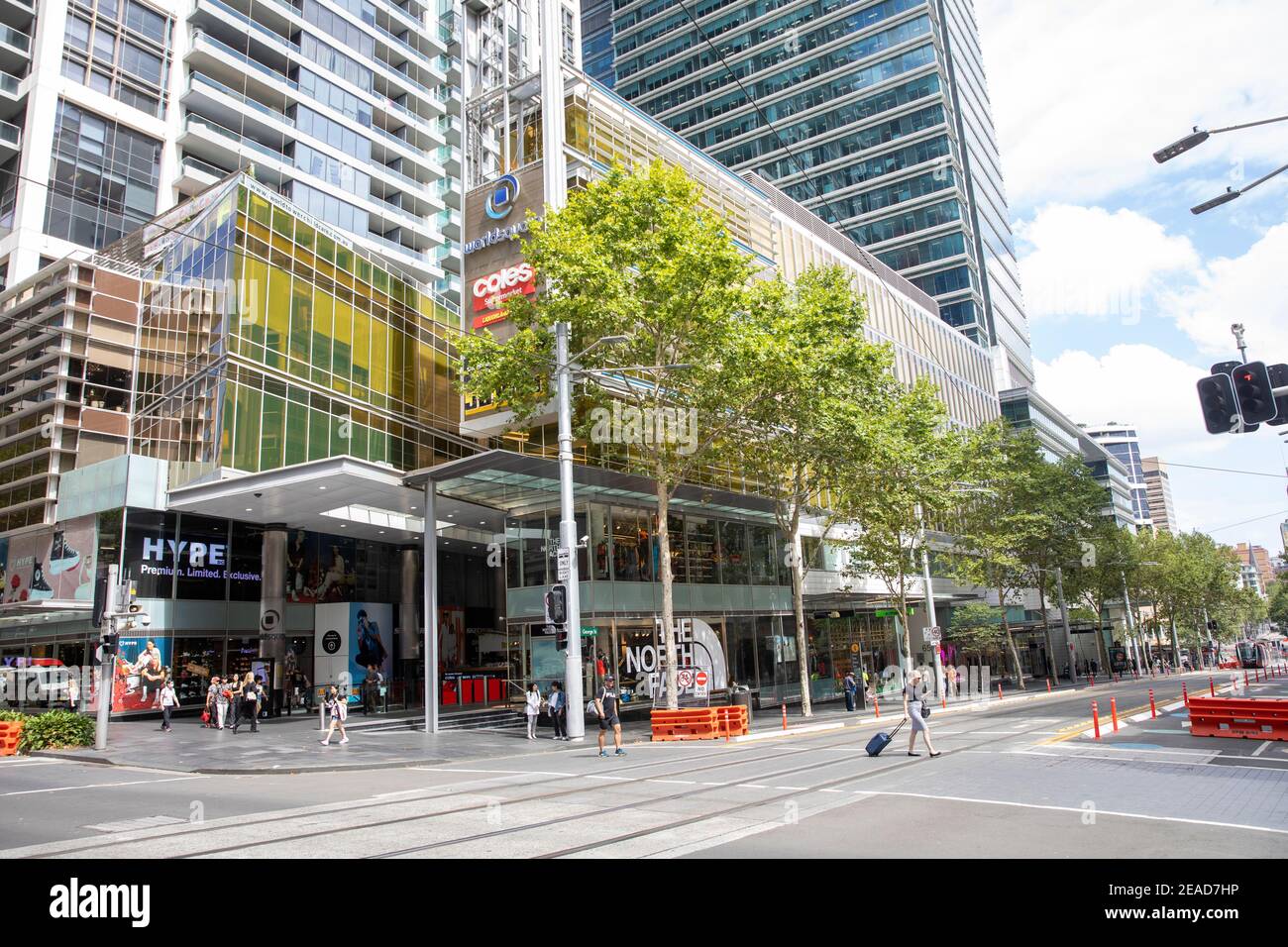 World Square gemischte Nutzung Entwicklung von Geschäften und Büros in Stadtzentrum von Sydney, NSW, Australien Stockfoto