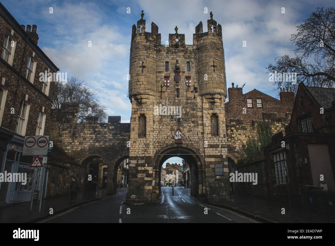 Micklegate Bar in York City Walls, Yorkshire, England, Großbritannien. Stockfoto