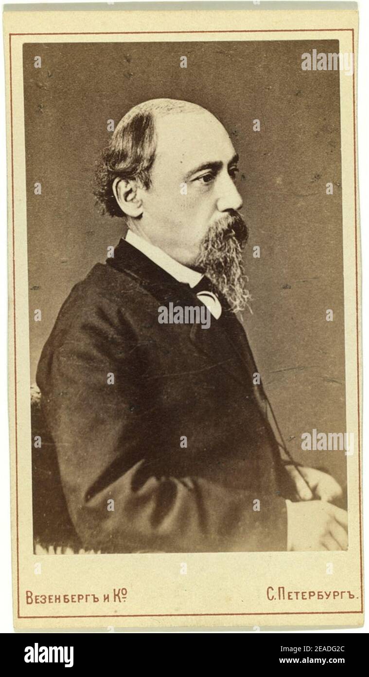 Nikolaĭ Alekseevich Nekrasov, halblanges Porträt, nach rechts Stockfoto