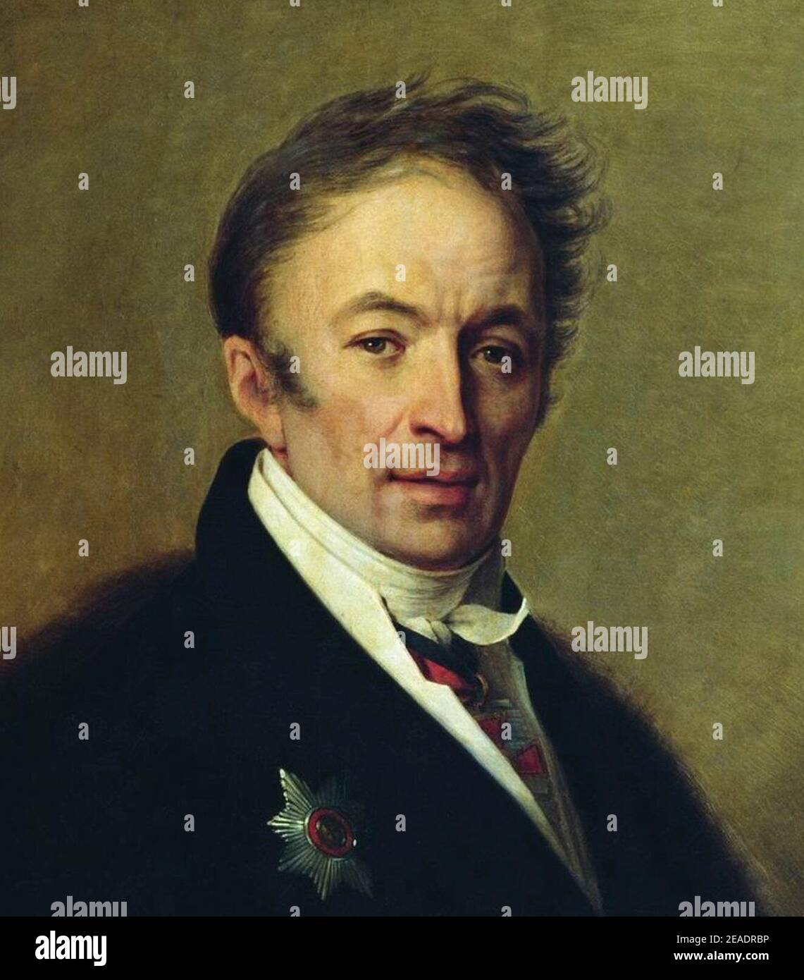 Nikolay Karamzin von Alexey Venezianov (1828, Ernte. Stockfoto