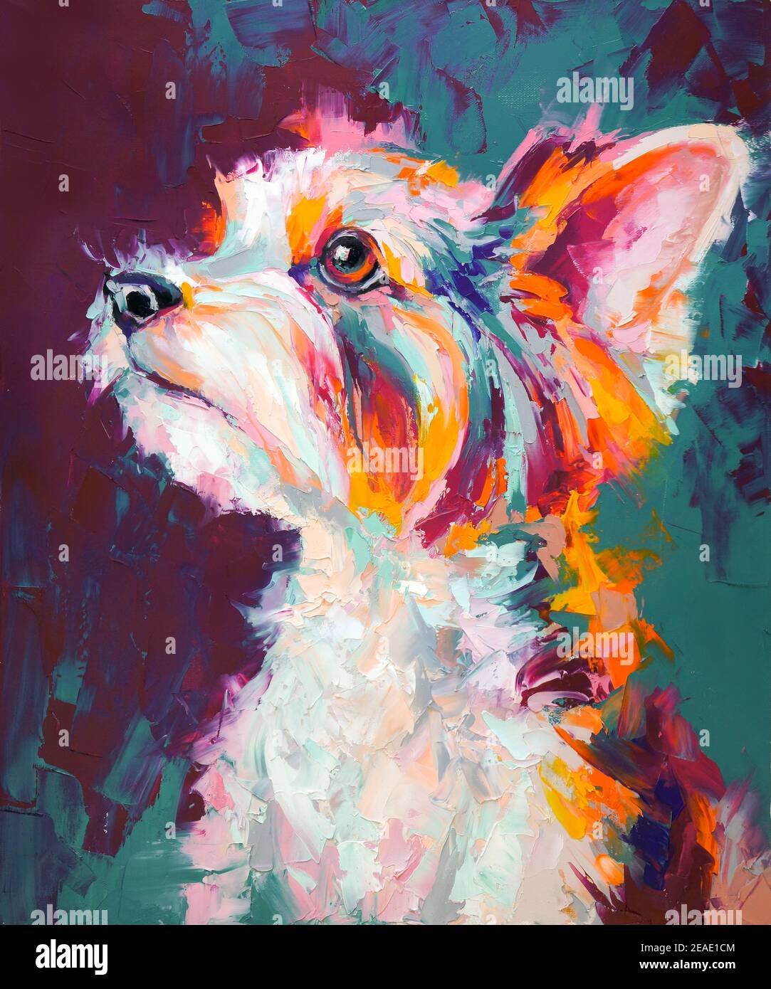 Bunter Hund in abstraktem Gemälde zur Autodekoration PNG online  herunterladen – Creative Fabrica
