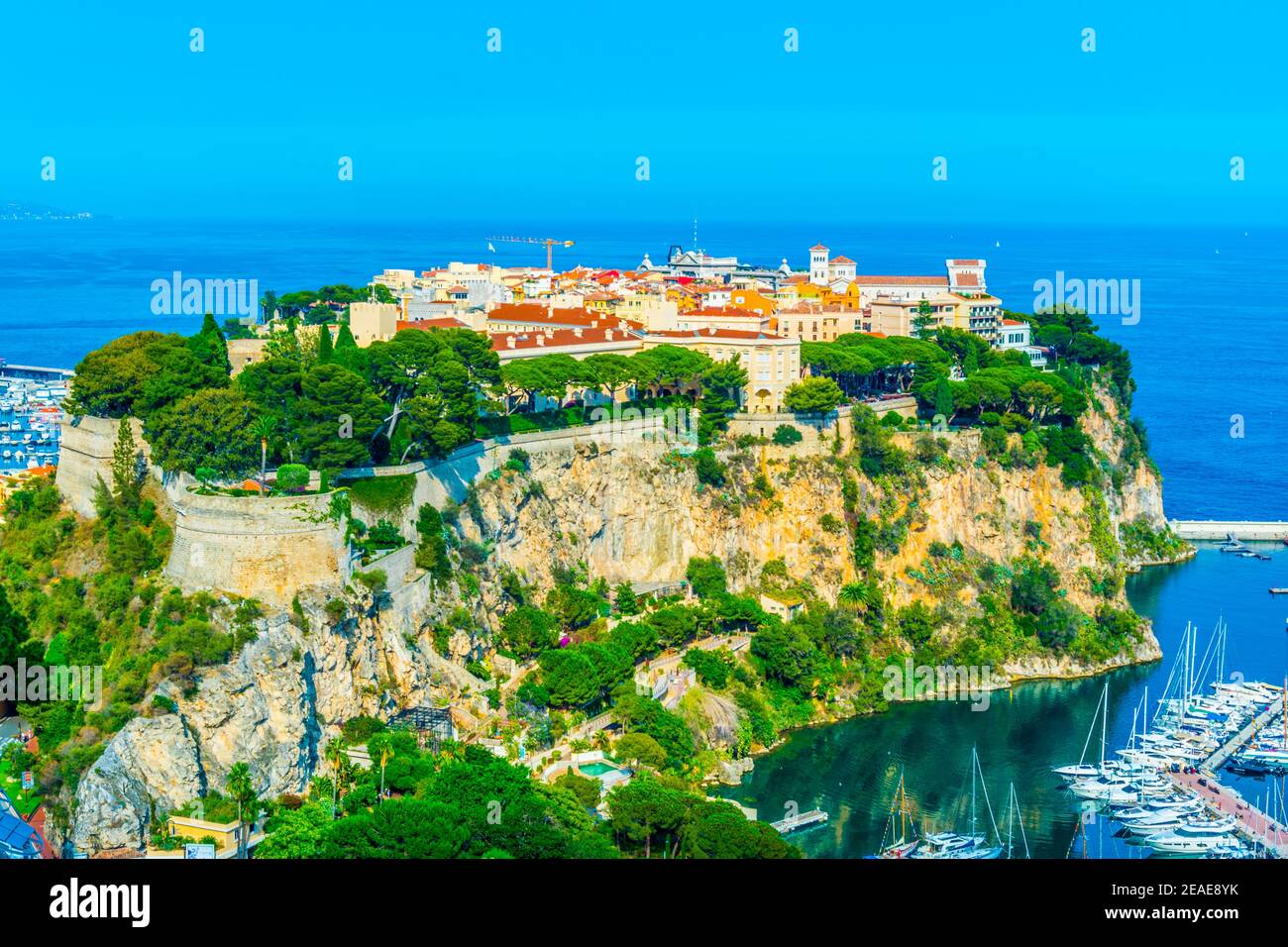 Luftaufnahme der Altstadt von Monaco Stockfoto