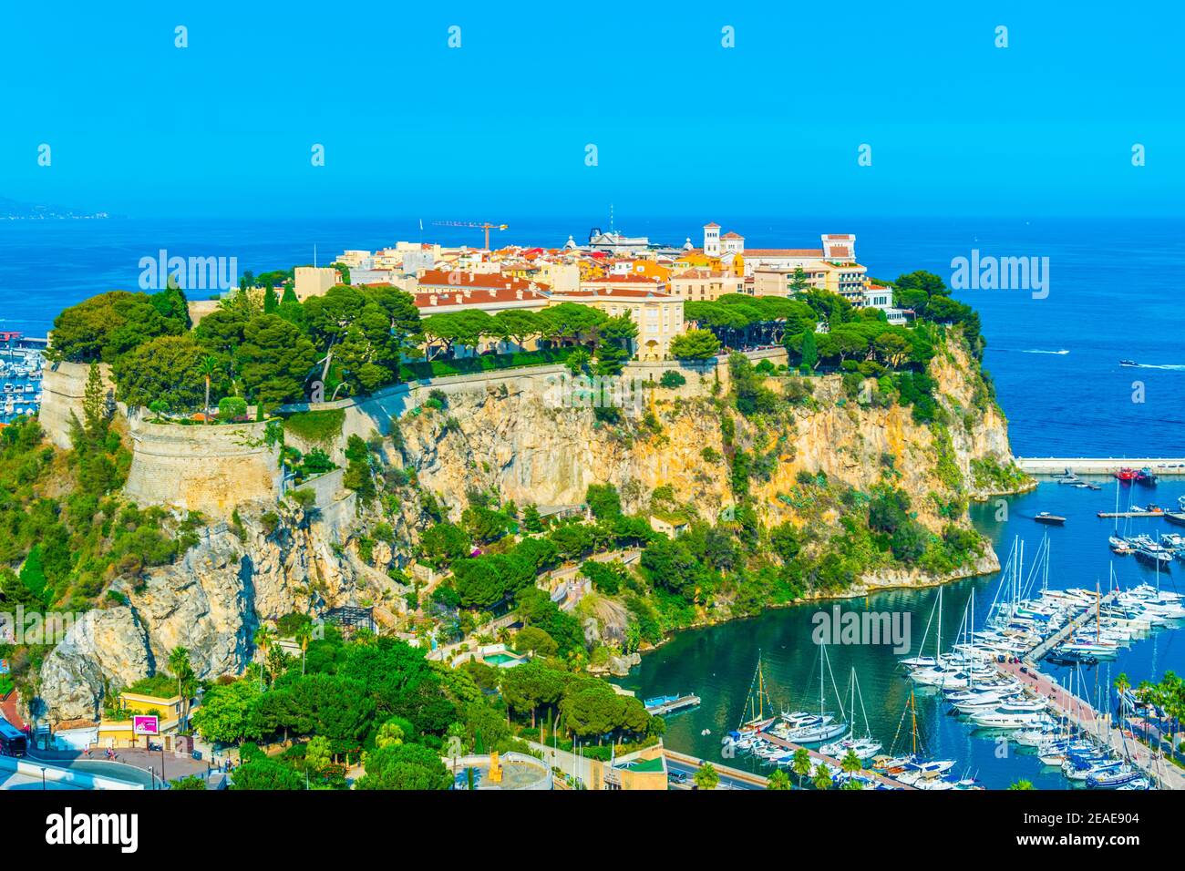 Luftaufnahme der Altstadt von Monaco Stockfoto