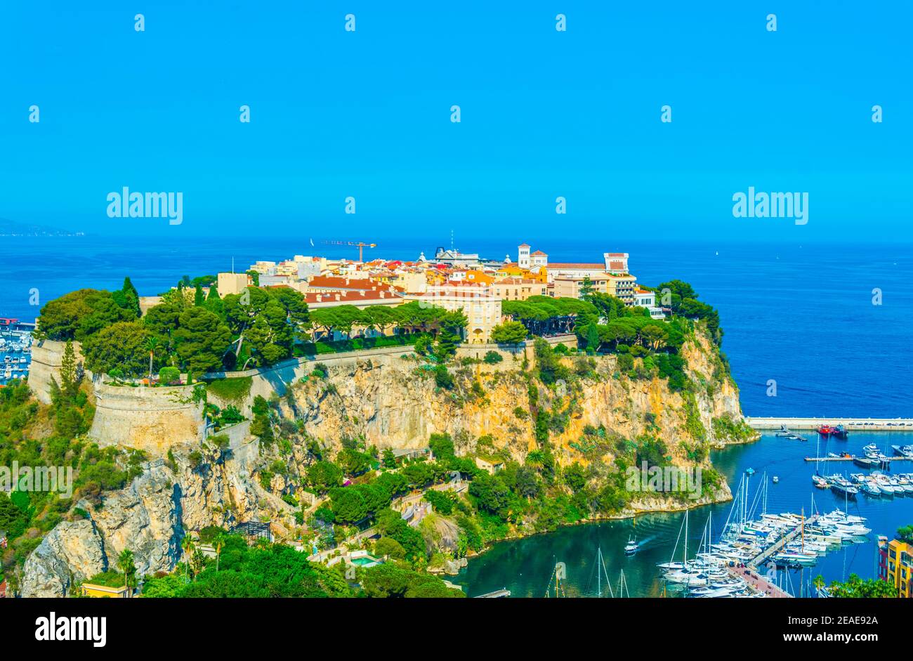 Luftaufnahme der Altstadt von Monaco Stockfoto