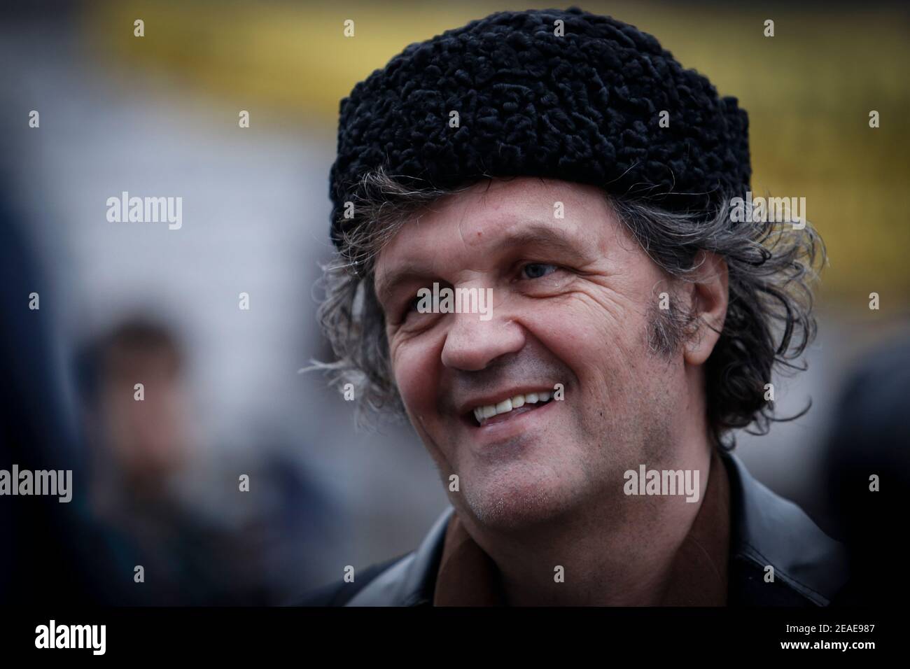 Emir Kusturica in seinem Dorf, Küstendorf, Serbien. Stockfoto