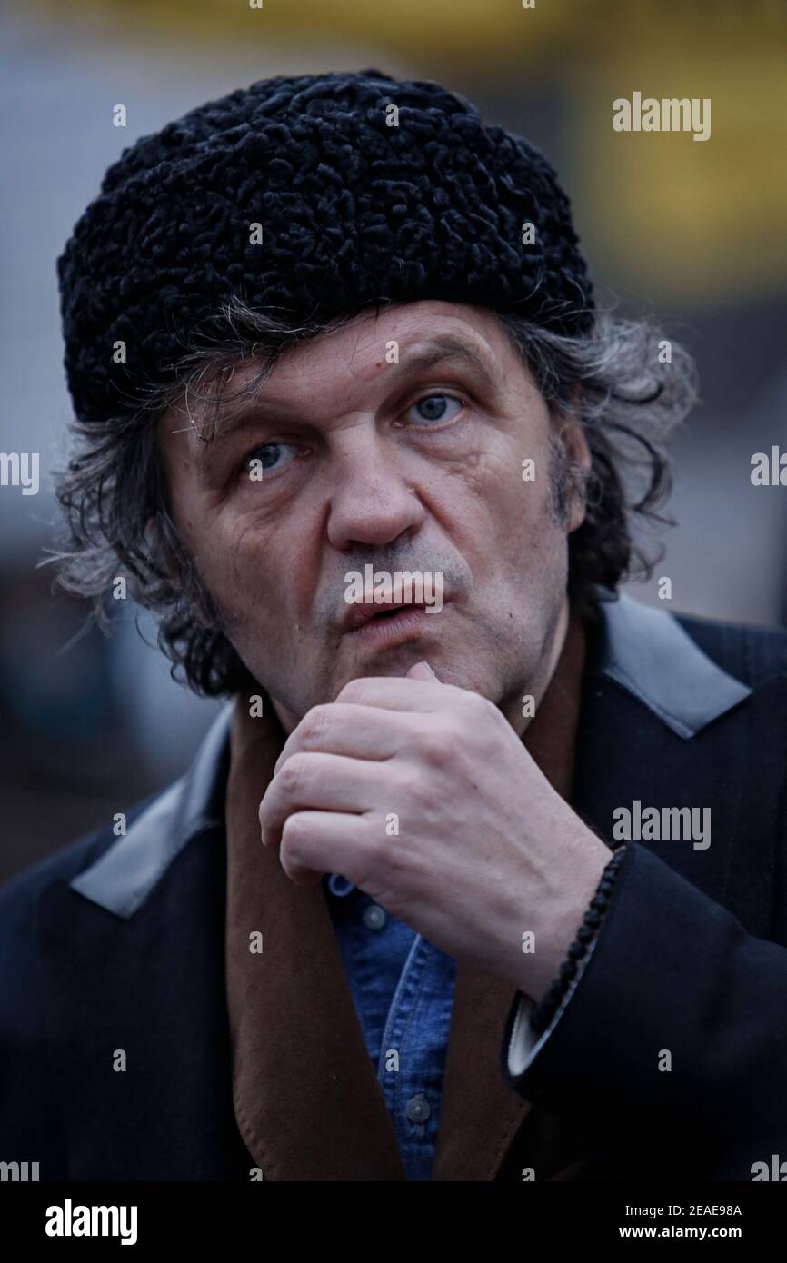 Emir Kusturica in seinem Dorf, Küstendorf, Serbien. Stockfoto