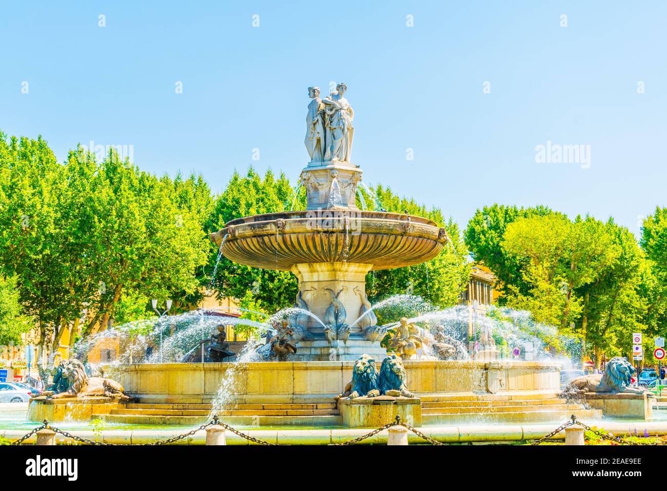 Fontaine de la Rotonde in Aix-en-Provence, Frankreich Stockfoto