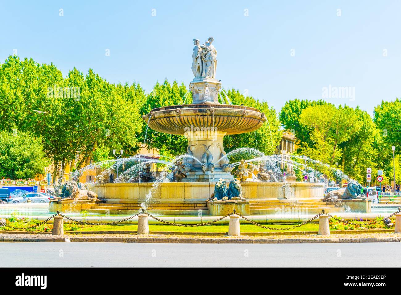 Fontaine de la Rotonde in Aix-en-Provence, Frankreich Stockfoto