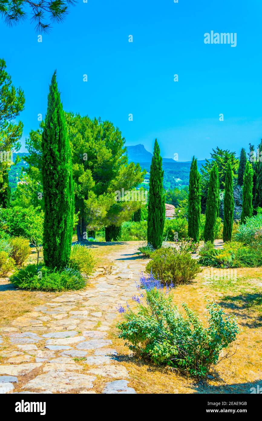 Terrain des Peintres Park, in dem paul cezanne montagne ste gemalt hat. victore in Aix-en-Provence, Frankreich Stockfoto