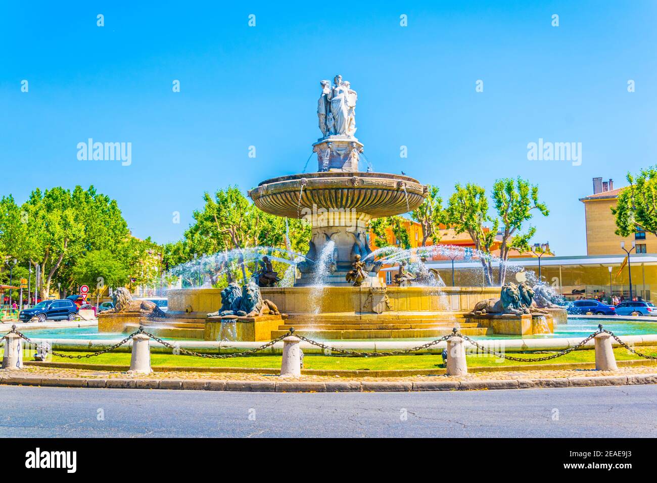 Fontaine de la Rotonde in Aix-en-Provence, Frankreich Stockfoto