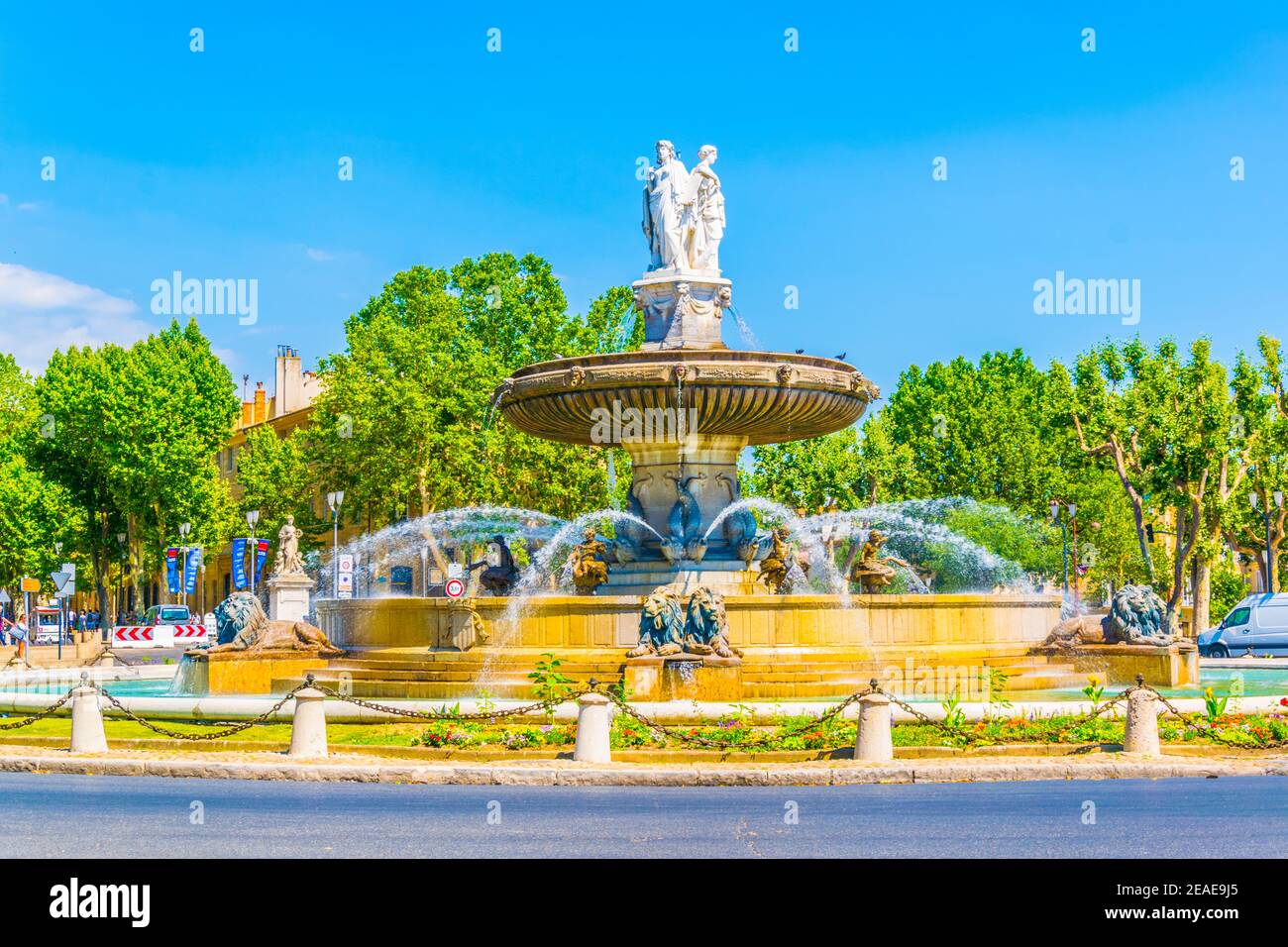 Fontaine de la Rotonde in Aix-en-Provence, Frankreich Stockfoto