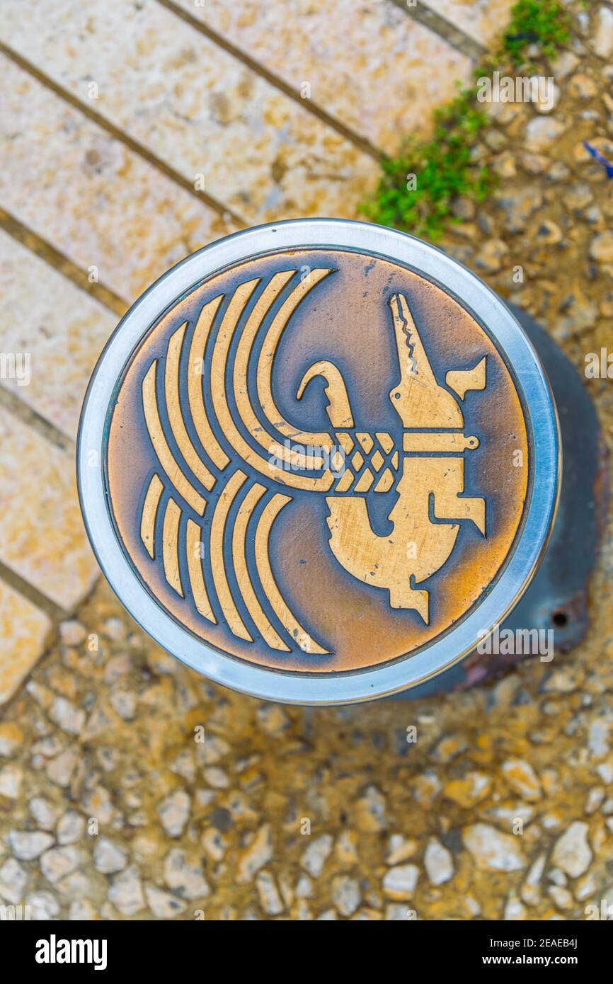 Wappen von Nimes, Frankreich Stockfoto