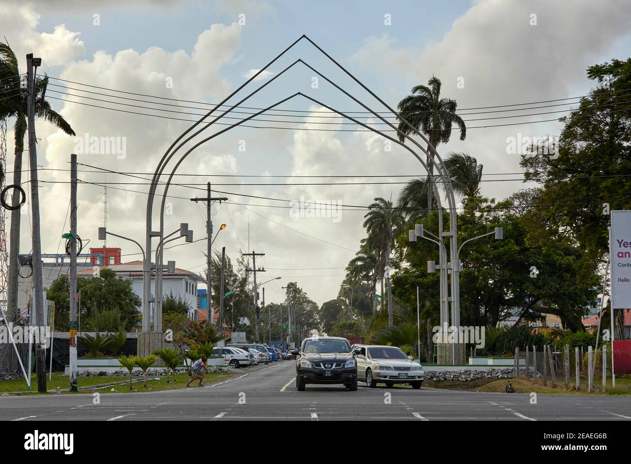 Independence Arch in der Brickdam Street in Georgetown, Guyana, Südamerika Stockfoto