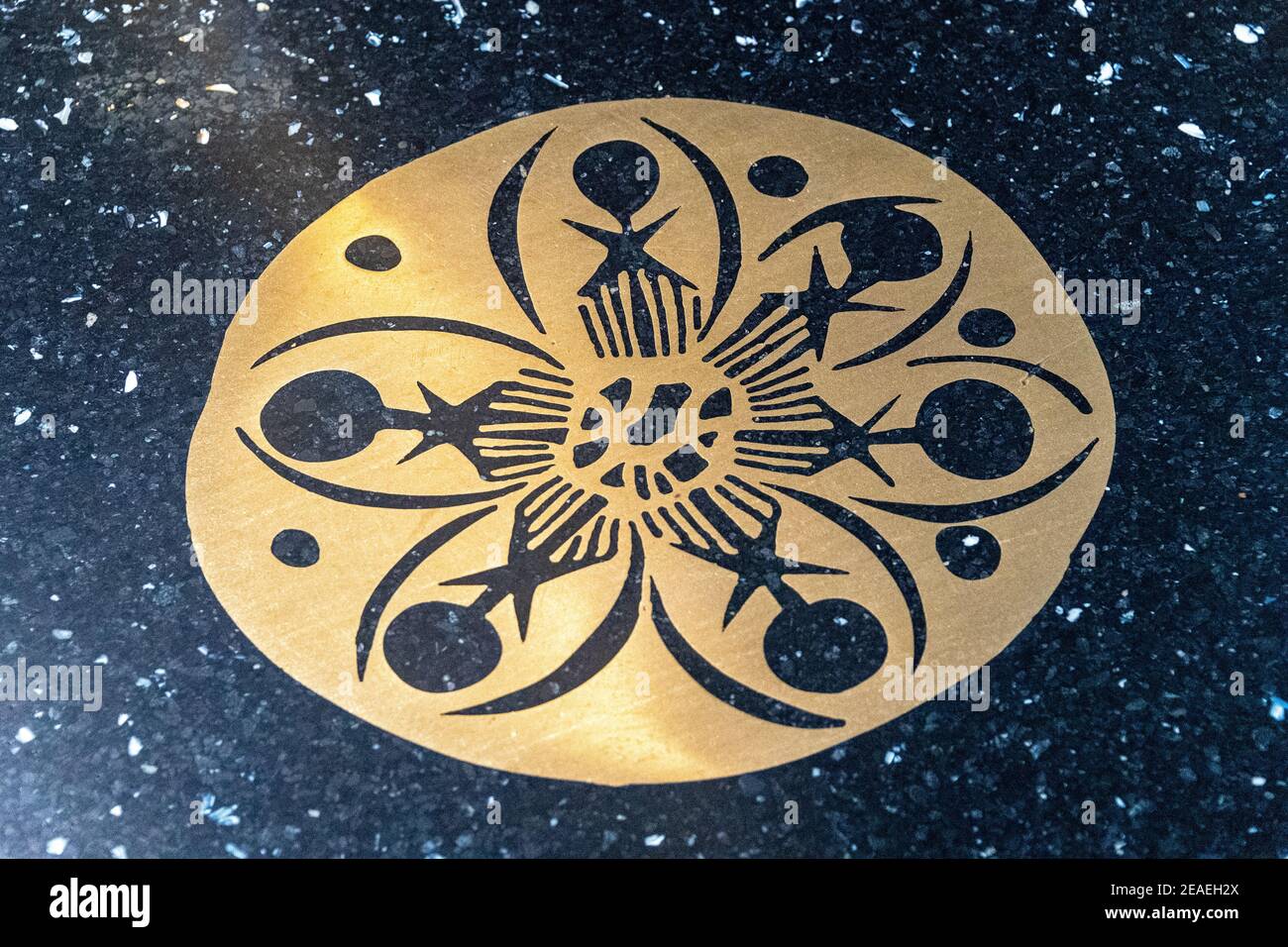 Bodendekoration im Miami Airport, Florida, USA Stockfoto