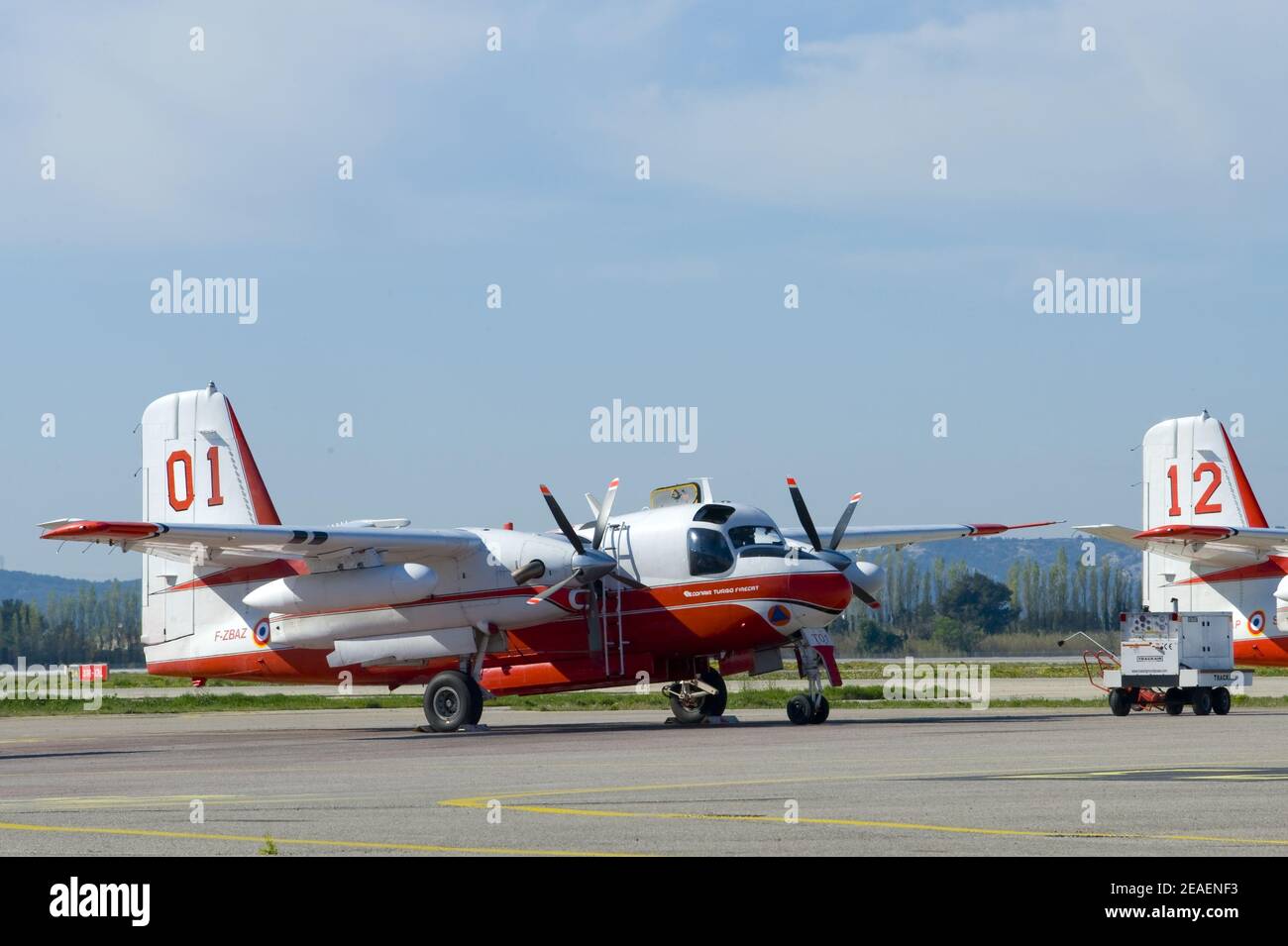 Wasserbomberflugzeug. Avion bombardier d'Eau. Aéroport Marseille Provence . Marignane Stockfoto