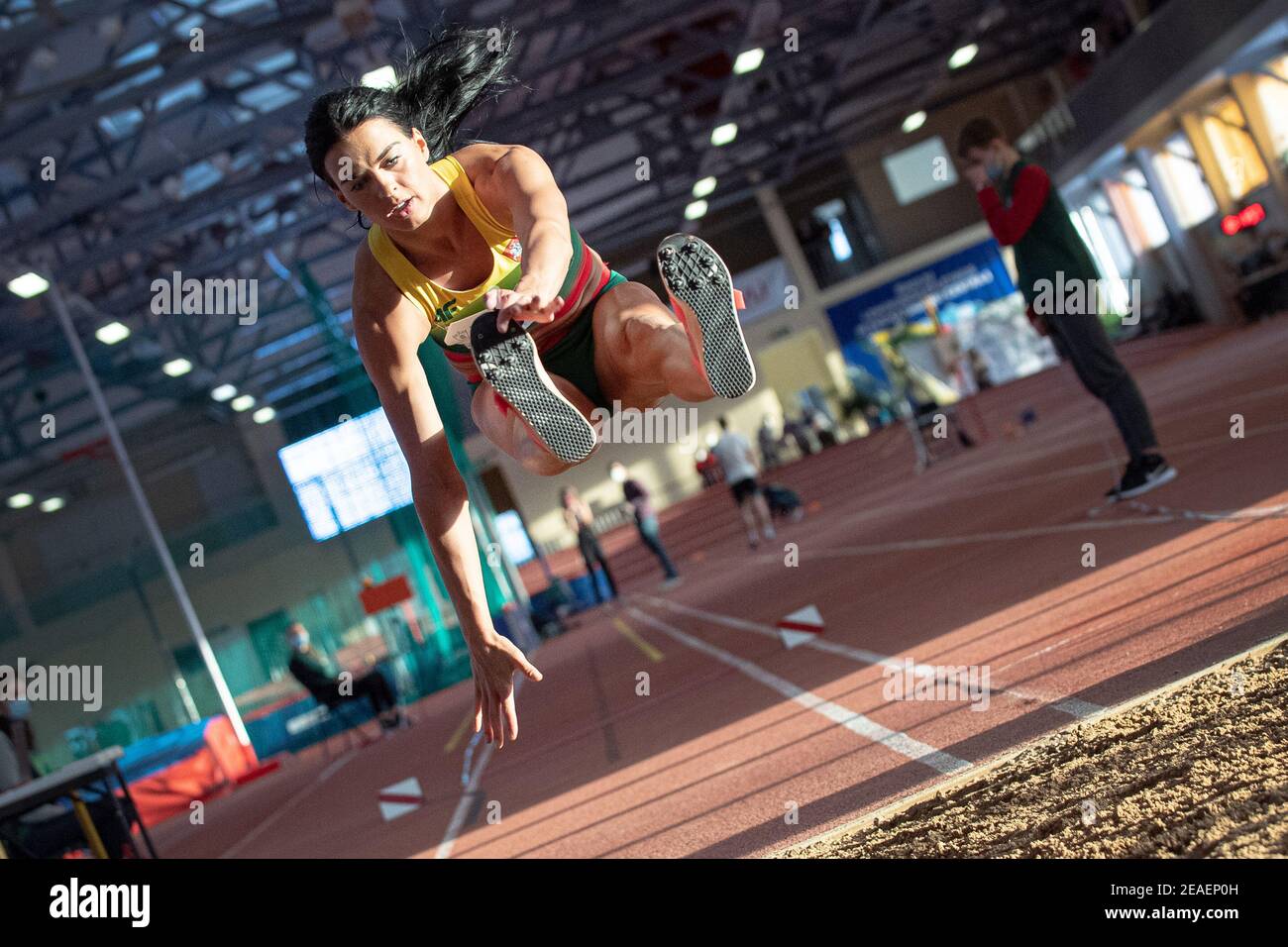 2021 02 06. Dovilė Kilty - ist ein litauischer Leichtathletik-Athlet, der als lange und dreifache Jumper konkurriert. Stockfoto