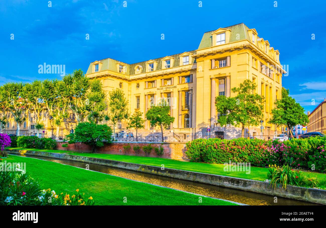 Palais Consulaire in Perpignan, Frankreich Stockfoto Palais Consulaire in Perpignan, Frankreich Stockfoto