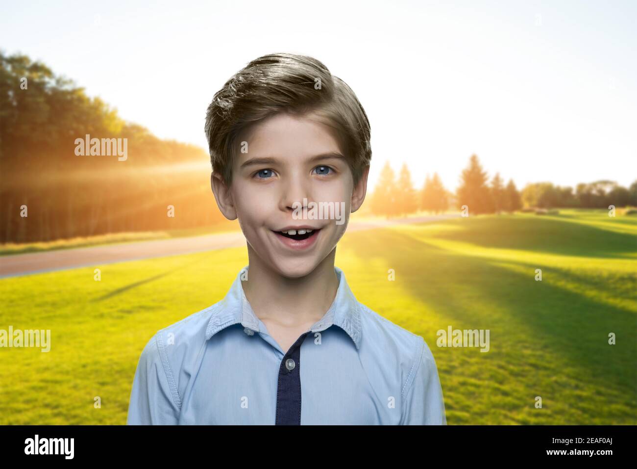 Portrait von glücklichen kleinen Jungen. Stockfoto