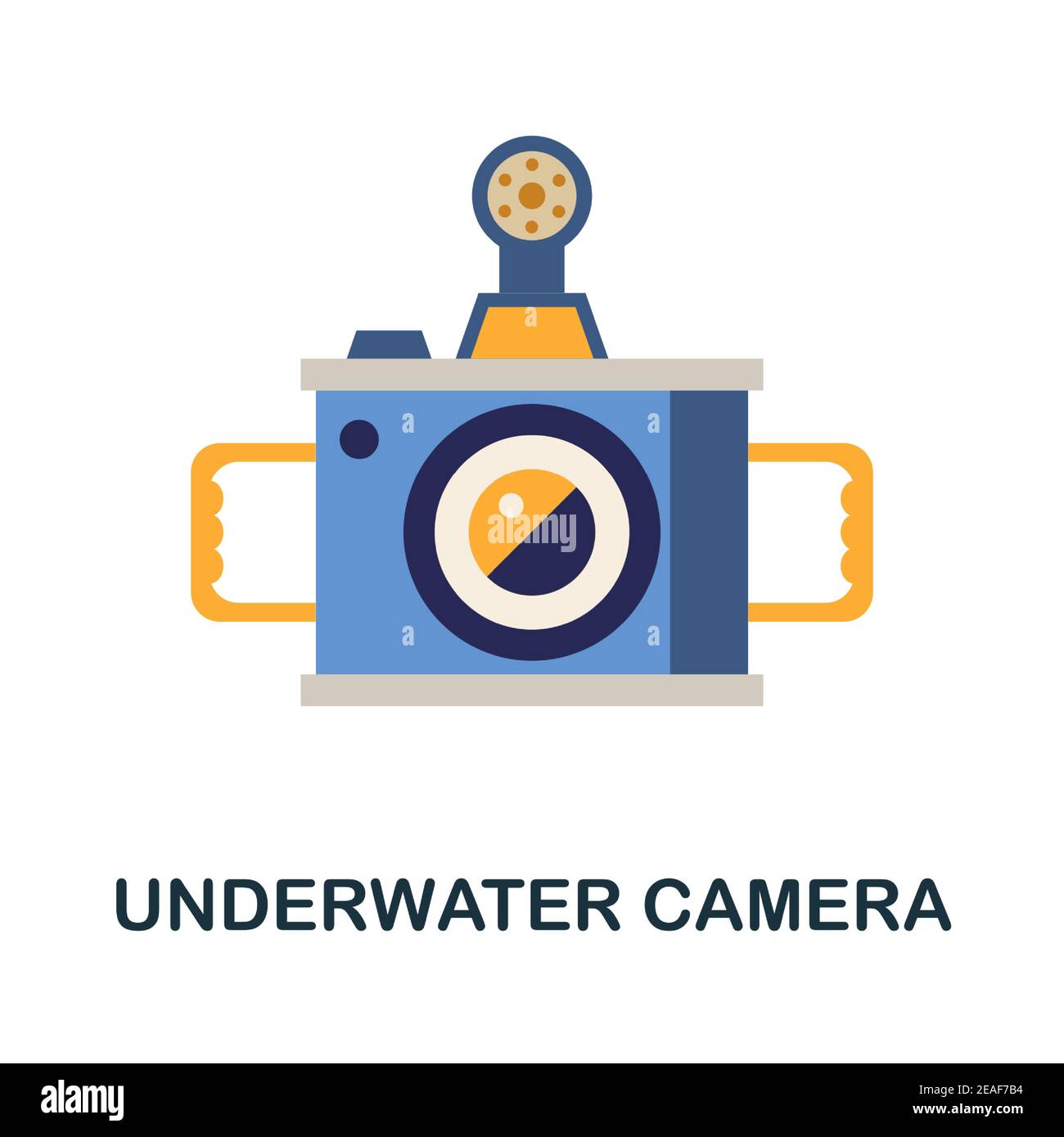 Flaches Symbol für Unterwasserkamera. Farbe einfaches Element aus Tauchkollektion. Kreative Unterwasser-Kamera-Symbol für Web-Design, Vorlagen, Infografiken und Stock Vektor