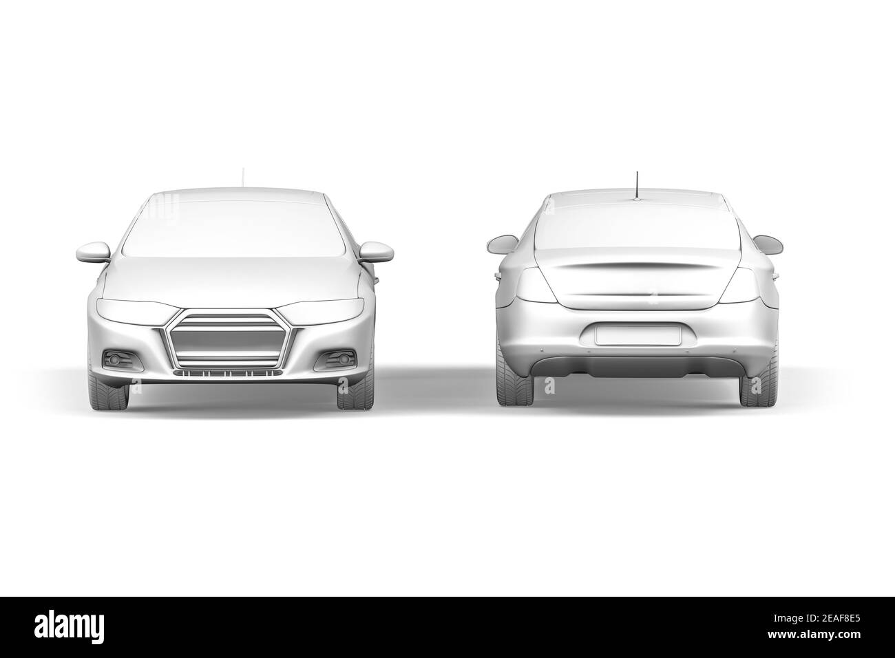 Limousine Auto Mockup auf weißem Hintergrund - 3D Render Stockfoto