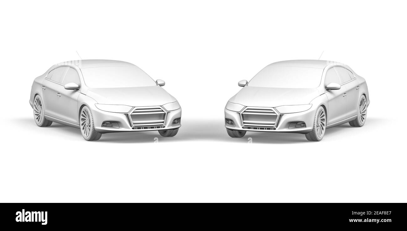 Limousine Auto Mockup auf weißem Hintergrund - 3D Render Stockfoto