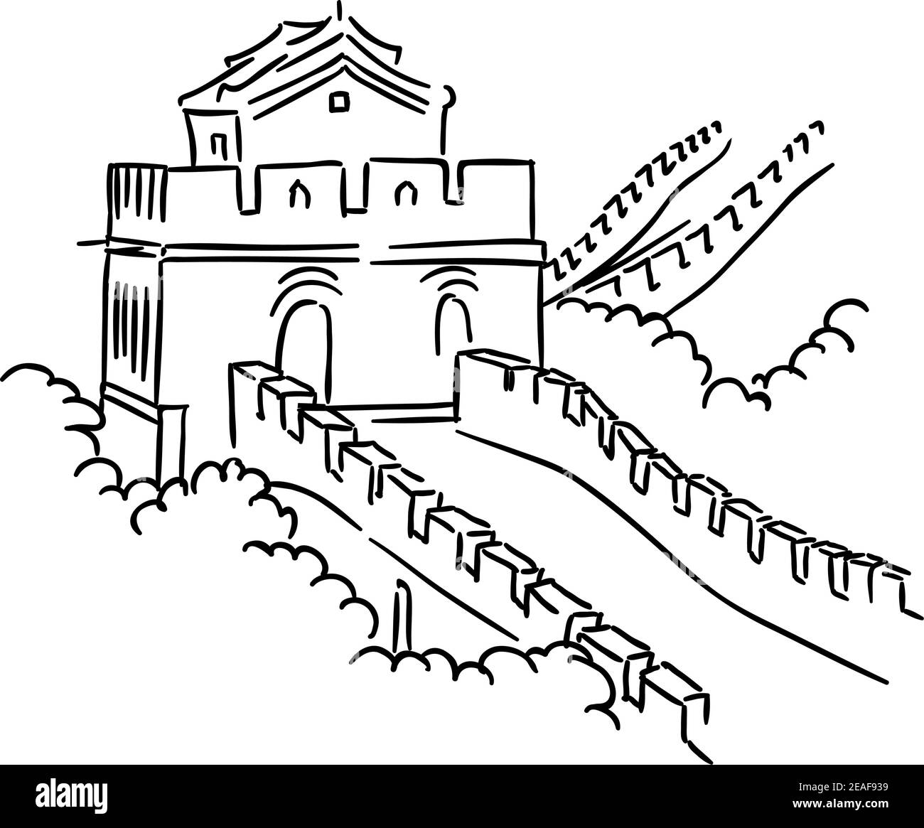 Great Wall in China für Reisen und Reisen Industrie Design Stock Vektor