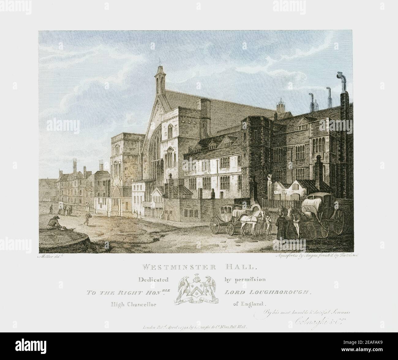 Westminster Hall, London, England. Nach einem Druck vom April 1795. Stockfoto
