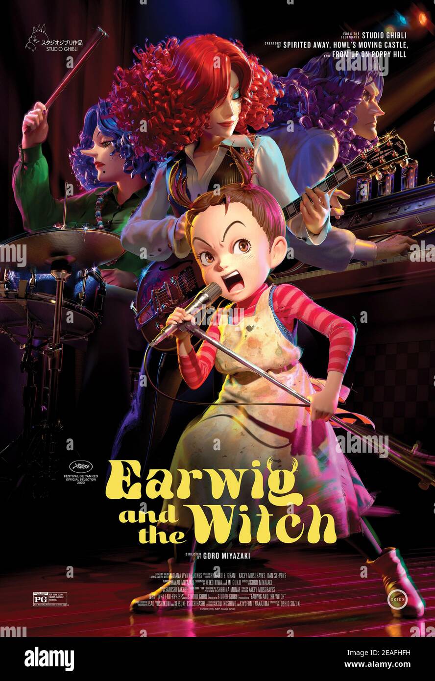 Earwig and the Witch (2020) unter der Regie von Gorô Miyazaki mit JB Blanc, Thomas Bromhead und Alex Cartañá. Ein Waisenkind wird von einer Hexe adoptiert, die in einem Haus voller Geheimnisse und Magie lebt. Stockfoto