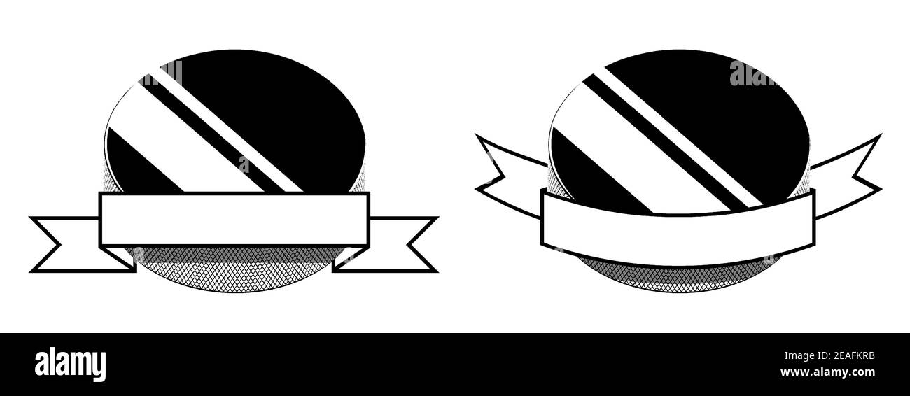 Symbol-Set, Sport schwarz Gummi Puck für Eishockey auf weißem Hintergrund mit Band. Eishockey-Wettbewerb. Isolierter Vektor Stock Vektor