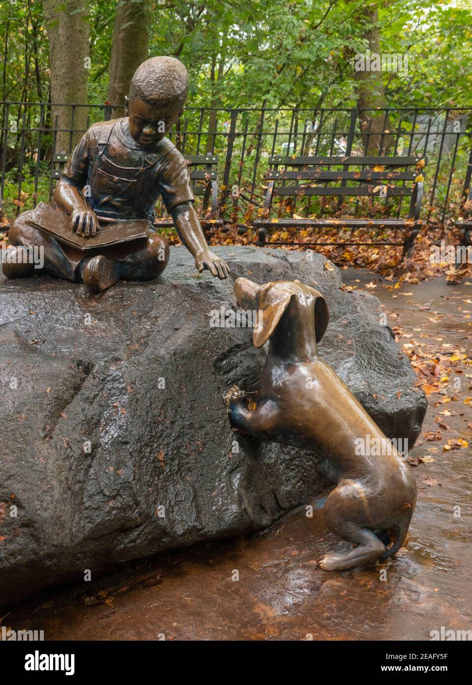 Peter & Willie Skulptur auf dem Imagination Spielplatz im Prospect Park Brooklyn NYC Stockfoto