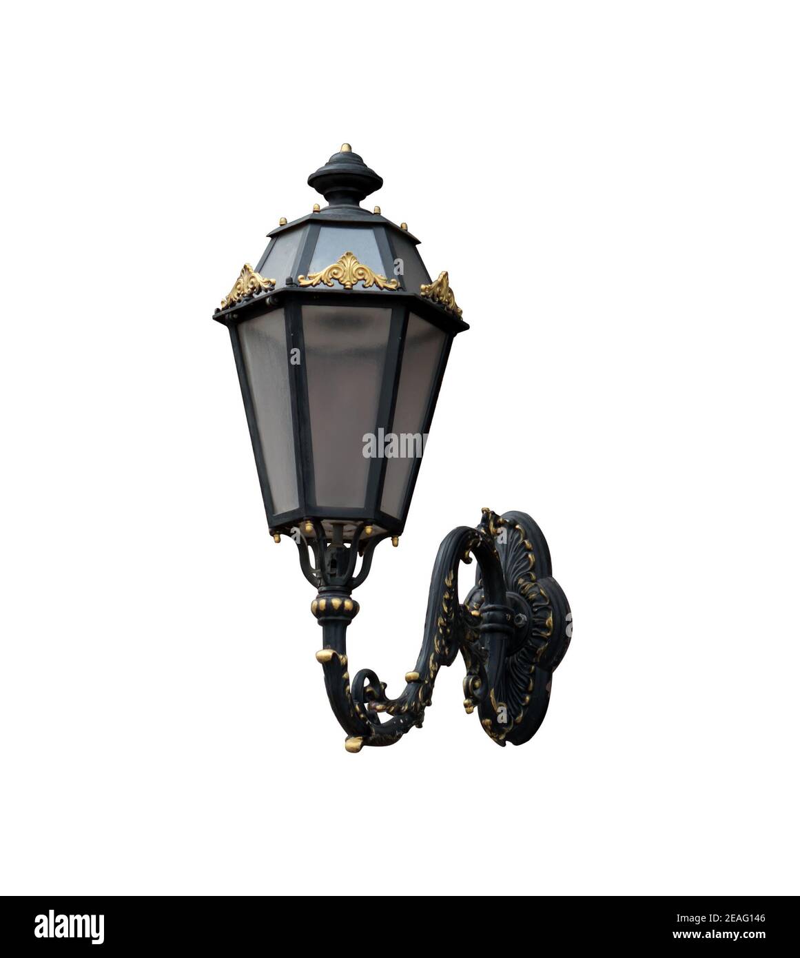 Vintage Wand Straßenlampe, auf weißem Hintergrund isoliert Stockfoto