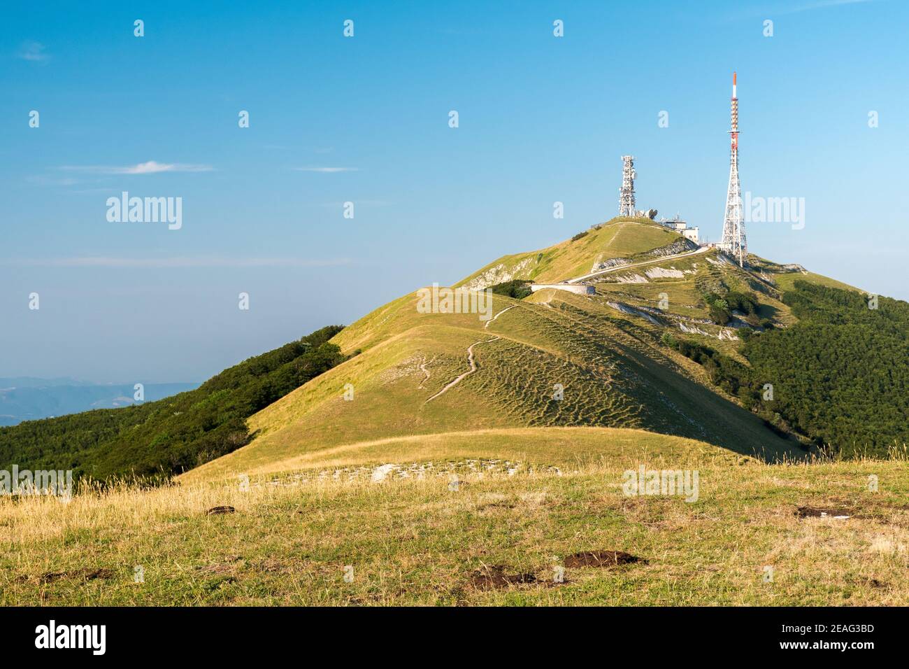 Gipfel des Monte Nerone in der Region Marken Stockfoto
