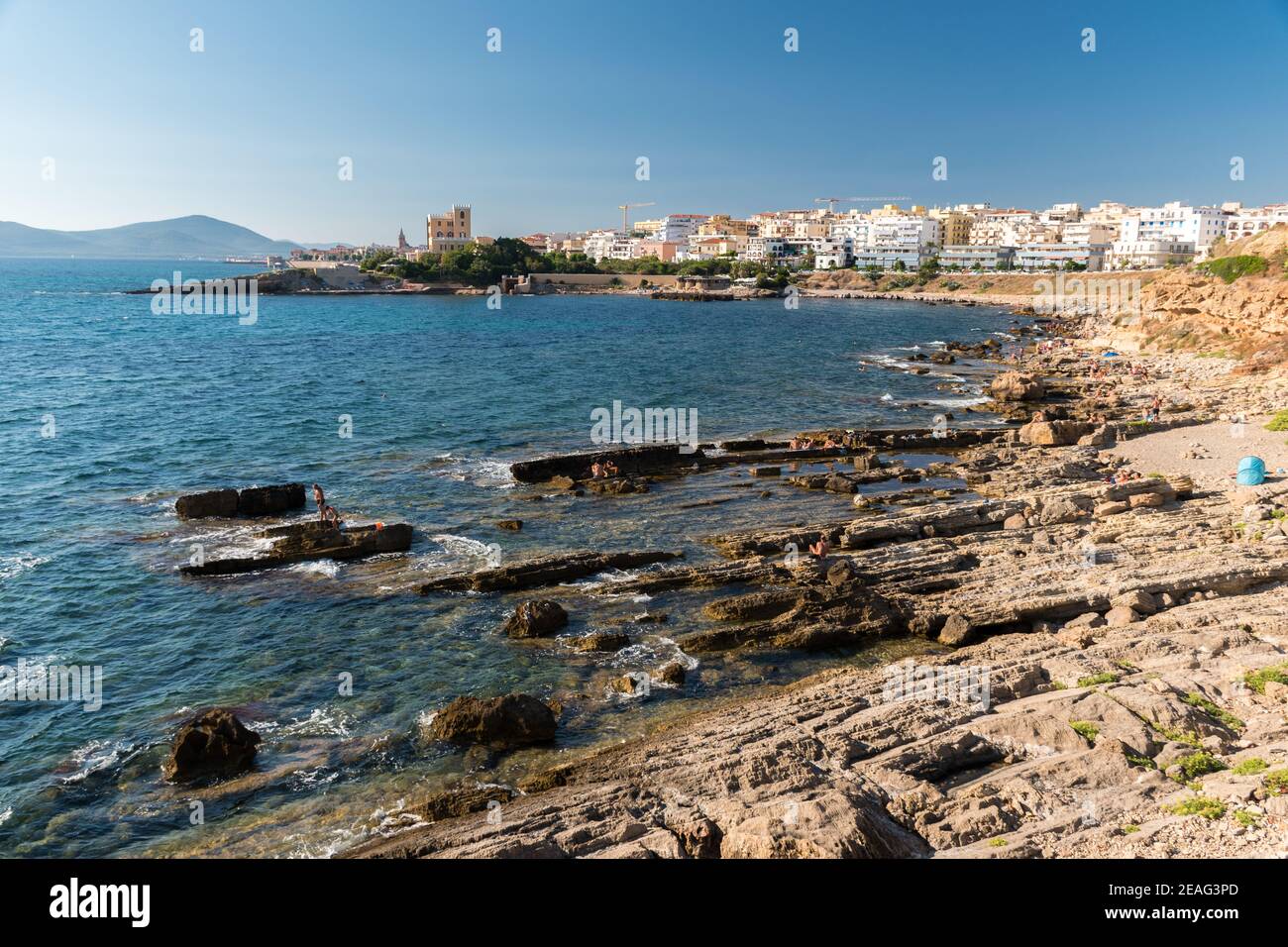 Küste in Alghero (Sardinien, Italien) Stockfoto